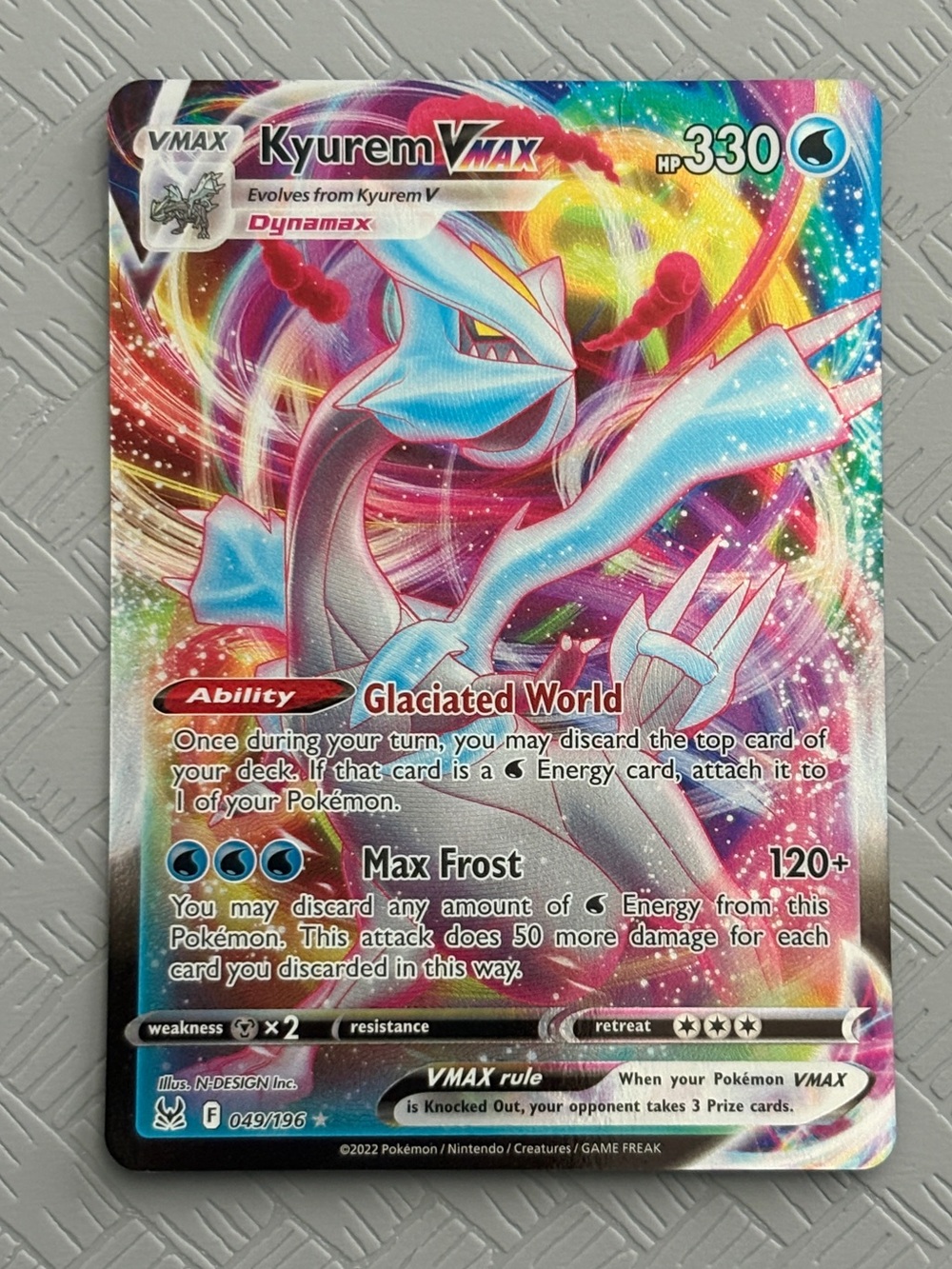 Pokémon Kyurem VMAX 049/196 Lost Origin Ultra Rare Holo NM